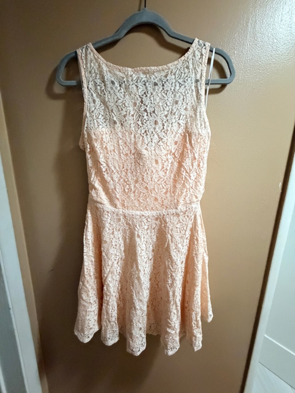 Lucca Couture Peach Lace Mini Dress